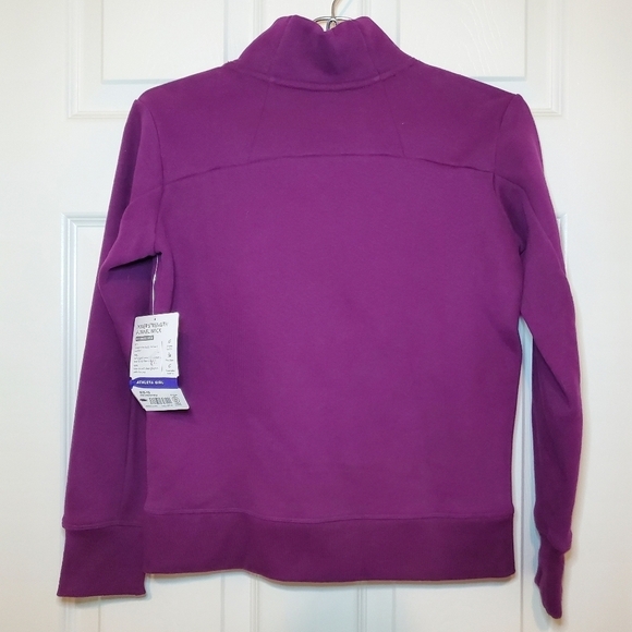 ATHLETA GIRL “Inner Strength” Funnel Neck Sweatshirt Purple Sz 10 - Picture 5 of 8